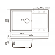 Мойка Omoikiri Daisen 86-BE Artgranit/ваниль (4993694)