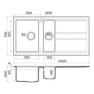 Мойка Omoikiri Kitagawa 100-2-WH Artceramic/белый (4993803) Мойка Omoikiri Kitagawa 100-2-WH Artceramic/белый (4993803)