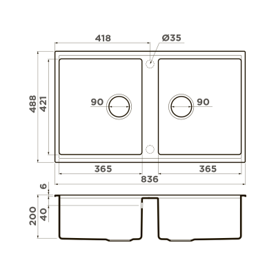 Мойка Omoikiri Kitagawa 83-2-U-WG Artceramic/wind green (4993253) Мойка Omoikiri Kitagawa 83-2-U-WG Artceramic/wind green (4993253)