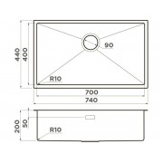 Мойка Omoikiri Taki 74-U/IF-GB нерж. сталь/графит (4997020)