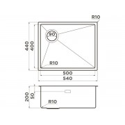 Мойка Omoikiri Taki 54-U/IF-L Side SF-GB нерж. сталь/графит (4997476)