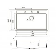 Мойка Omoikiri Sintesi 79-GR Artceramic/leningrad grey (4997139)