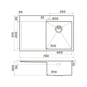 Мойка Omoikiri Akisame 78-R-GM нерж. сталь/вороненая сталь (4973100)