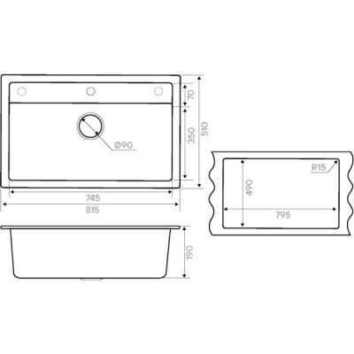 Мойка Kuchenstern TOP 80 антрацит Мойка Kuchenstern TOP 80 антрацит