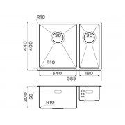 Мойка Omoikiri Taki 58-2-U/IF-IN-L нерж. сталь/нержавеющая сталь (4993768)