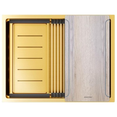 Мойка Paulmark Next-multi sink 58 uni PM785845-BG, брашированное золото Мойка Paulmark Next-multi sink 58 uni PM785845-BG, брашированное золото
