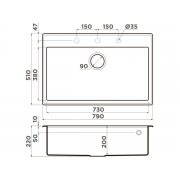Мойка Omoikiri Tedori 79-BE Tetogranit/ваниль (4993949)