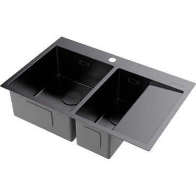 Мойка Omoikiri Akisame 78-2-L-GM нерж. сталь/вороненая сталь (4973101) Мойка Omoikiri Akisame 78-2-L-GM нерж. сталь/вороненая сталь (4973101)