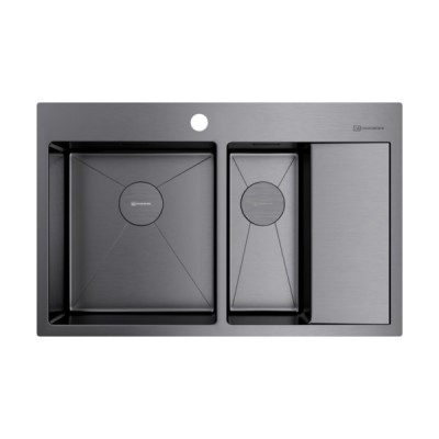 Мойка Omoikiri Akisame 78-2-L-GM нерж. сталь/вороненая сталь (4973101) Мойка Omoikiri Akisame 78-2-L-GM нерж. сталь/вороненая сталь (4973101)