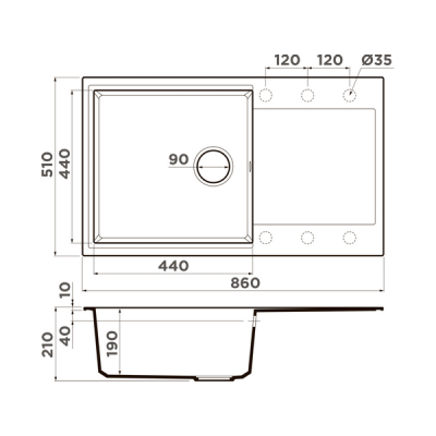 Мойка Omoikiri Daisen 86-GR Artgranit/leningrad grey (4993698) Мойка Omoikiri Daisen 86-GR Artgranit/leningrad grey (4993698)
