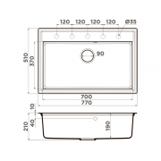 Мойка Omoikiri Daisen 77-PA Artgranit/пастила (4993626)