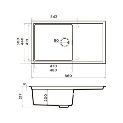 Мойка Omoikiri Sintesi 86-WH Artceramic/белый (4997131) Мойка Omoikiri Sintesi 86-WH Artceramic/белый (4997131)