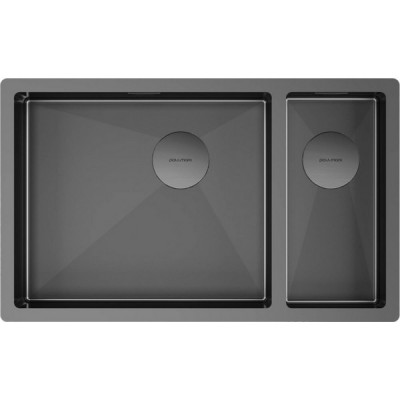 Мойка Paulmark Next 69/2S uni PM226944-GML, вороненая сталь Мойка Paulmark Next 69/2S uni PM226944-GML, вороненая сталь