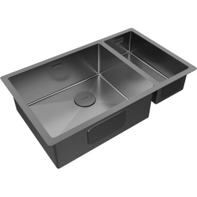 Мойка Paulmark Next 69/2S uni PM226944-GML, вороненая сталь Мойка Paulmark Next 69/2S uni PM226944-GML, вороненая сталь