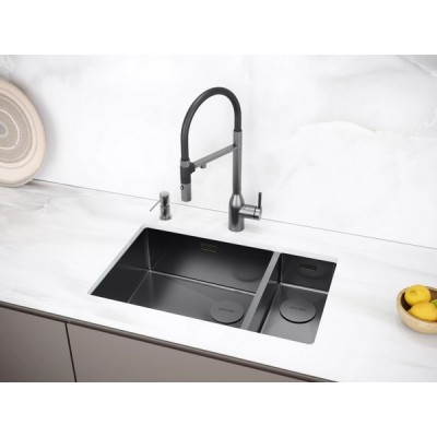 Мойка Paulmark Next 69/2S uni PM226944-GML, вороненая сталь Мойка Paulmark Next 69/2S uni PM226944-GML, вороненая сталь