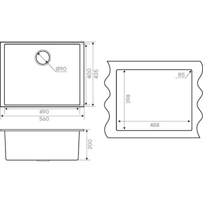 Мойка Kuchenstern SUB 60 титан Мойка Kuchenstern SUB 60 титан