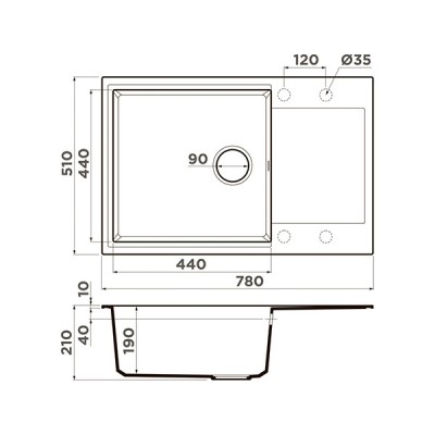 Мойка Omoikiri Daisen 78-LB-ES Artgranit/espresso (4997497) Мойка Omoikiri Daisen 78-LB-ES Artgranit/espresso (4997497)