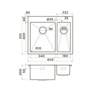 Мойка Omoikiri Akisame 60-2-L-IN нерж. сталь/нержавеющая сталь (4993775)