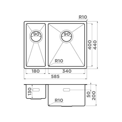 Мойка Omoikiri Taki 58-2-U/IF-IN-R нерж. сталь/нержавеющая сталь (4993767) Мойка Omoikiri Taki 58-2-U/IF-IN-R нерж. сталь/нержавеющая сталь (4993767)