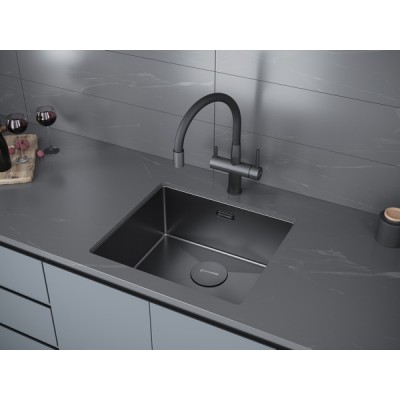 Мойка Kuchenstern KRAFT 50 вороненая сталь Мойка Kuchenstern KRAFT 50 вороненая сталь