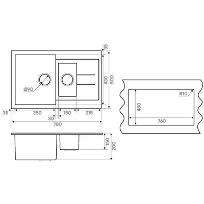 Мойка Kuchenstern PLAT 60-2 титан Мойка Kuchenstern PLAT 60-2 титан