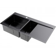 Мойка Omoikiri Akisame 100-2-L-GM нерж. сталь/вороненая сталь (4973103)