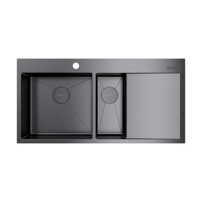 Мойка Omoikiri Akisame 100-2-L-GM нерж. сталь/вороненая сталь (4973103) Мойка Omoikiri Akisame 100-2-L-GM нерж. сталь/вороненая сталь (4973103)