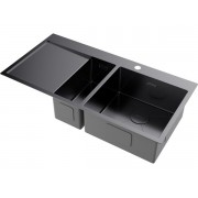 Мойка Omoikiri Akisame 100-2-R-GM нерж. сталь/вороненая сталь (4973104)