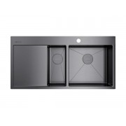 Мойка Omoikiri Akisame 100-2-R-GM нерж. сталь/вороненая сталь (4973104)