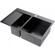 Мойка Omoikiri Akisame 78-2-R-GM нерж. сталь/вороненая сталь (4973102)