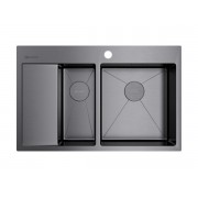 Мойка Omoikiri Akisame 78-2-R-GM нерж. сталь/вороненая сталь (4973102)