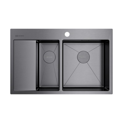 Мойка Omoikiri Akisame 78-2-R-GM нерж. сталь/вороненая сталь (4973102) Мойка Omoikiri Akisame 78-2-R-GM нерж. сталь/вороненая сталь (4973102)