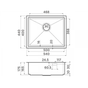 Мойка Omoikiri Kasen 54-16-INT-LG нерж. сталь/светлое золото (4997060)