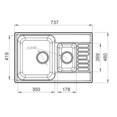 Мойка GRANFEST GF-Z21K терракот Мойка GRANFEST GF-Z21K терракот