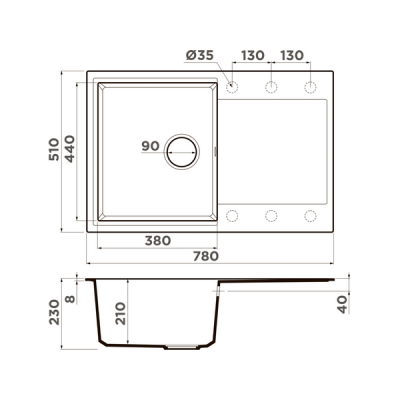 Мойка Omoikiri Daisen 78T-WH Tetogranit/белый (4993522) Мойка Omoikiri Daisen 78T-WH Tetogranit/белый (4993522)