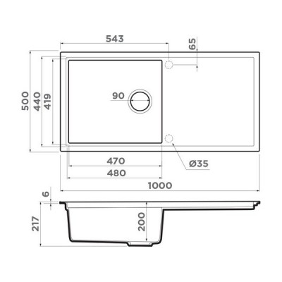 Мойка Omoikiri Sintesi 100-WH Artceramic/белый (4997126) Мойка Omoikiri Sintesi 100-WH Artceramic/белый (4997126)