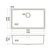 Мойка Omoikiri Tadzava 75-U/I-IN нерж. сталь/нержавеющая сталь (4993501)