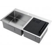 Мойка Omoikiri Akisame 86-2 Side-IN нерж. сталь/нержавеющая сталь (4997021)