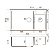 Мойка Omoikiri Tedori 86-2-LB-WH Tetogranit/белый (4993935)