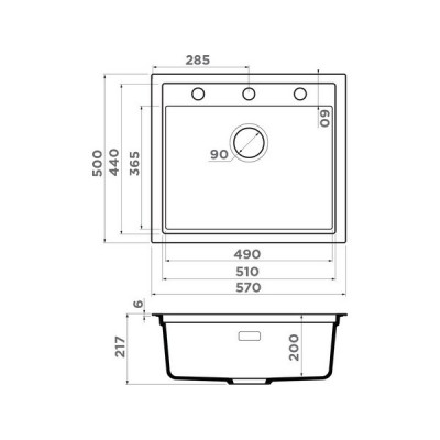 Мойка Omoikiri Sintesi 57-WH Artceramic/белый (4997141) Мойка Omoikiri Sintesi 57-WH Artceramic/белый (4997141)