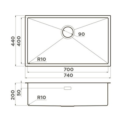 Мойка Omoikiri Taki 74-U/IF-GM нерж. сталь/вороненая сталь (4993498) Мойка Omoikiri Taki 74-U/IF-GM нерж. сталь/вороненая сталь (4993498)