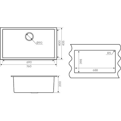 Мойка Kuchenstern SUB 80 антрацит Мойка Kuchenstern SUB 80 антрацит
