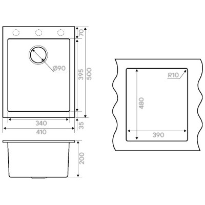 Мойка Kuchenstern OBEN 45 антрацит Мойка Kuchenstern OBEN 45 антрацит