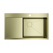 Мойка Omoikiri Akisame 86-R Side-LG нерж. сталь/светлое золото (4997046)