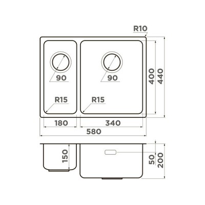 Мойка Omoikiri Tadzava 58-2-U/I Ultra 15-IN-R нерж. сталь/нержавеющая сталь (4997117) Мойка Omoikiri Tadzava 58-2-U/I Ultra 15-IN-R нерж. сталь/нержавеющая сталь (4997117)