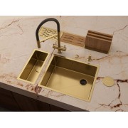 Мойка Omoikiri Taki 54-U/IF Side SF-LG нерж. сталь/светлое золото (4997092)