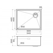 Мойка Omoikiri Taki 54-U/IF Side SF-LG нерж. сталь/светлое золото (4997092)