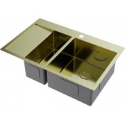 Мойка Omoikiri Akisame 78-2-R-LG нерж. сталь/светлое золото (4973088)