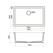 Мойка Omoikiri Okinoshima 76-U/I-G Matt Natceramic/золото матовое (4993169)