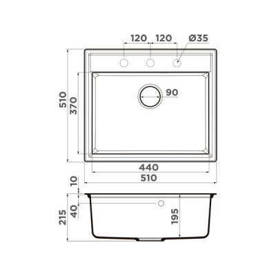 Мойка Omoikiri Daisen 51-BL Artgranit/черный (4997303) Мойка Omoikiri Daisen 51-BL Artgranit/черный (4997303)